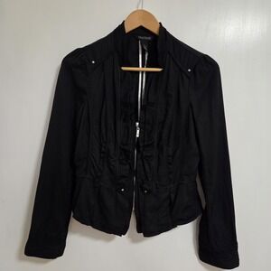 White House Black Market Blazer With Ruffle Trim Fitted Jacket‎